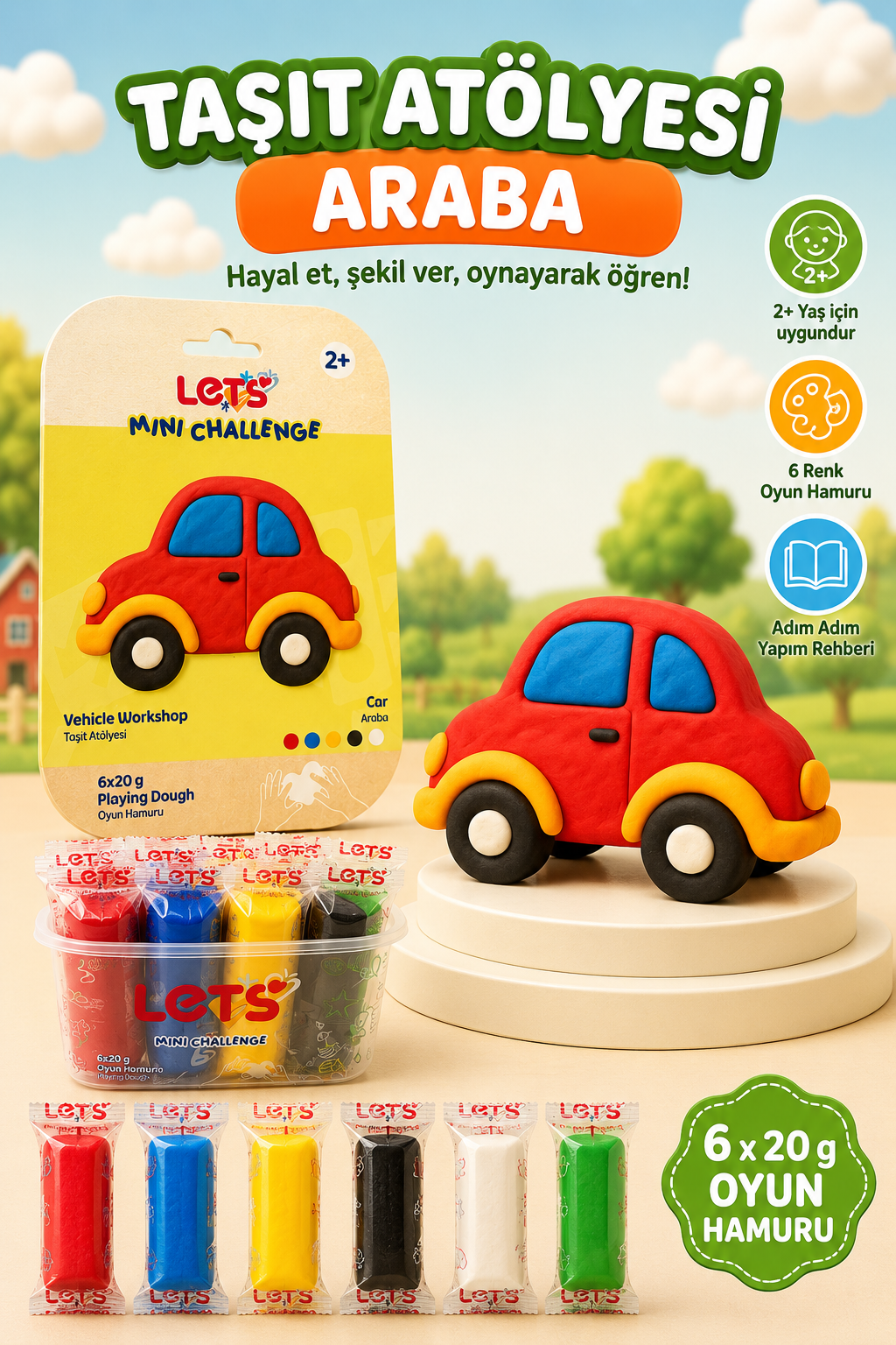 Let's Vehicle Workshop Play Dough Set 4