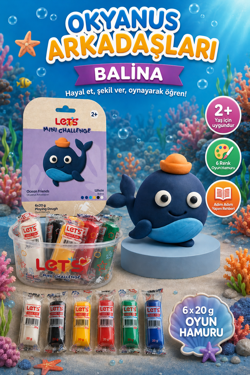 Let's Ocean Friends Play Dough Set 5
