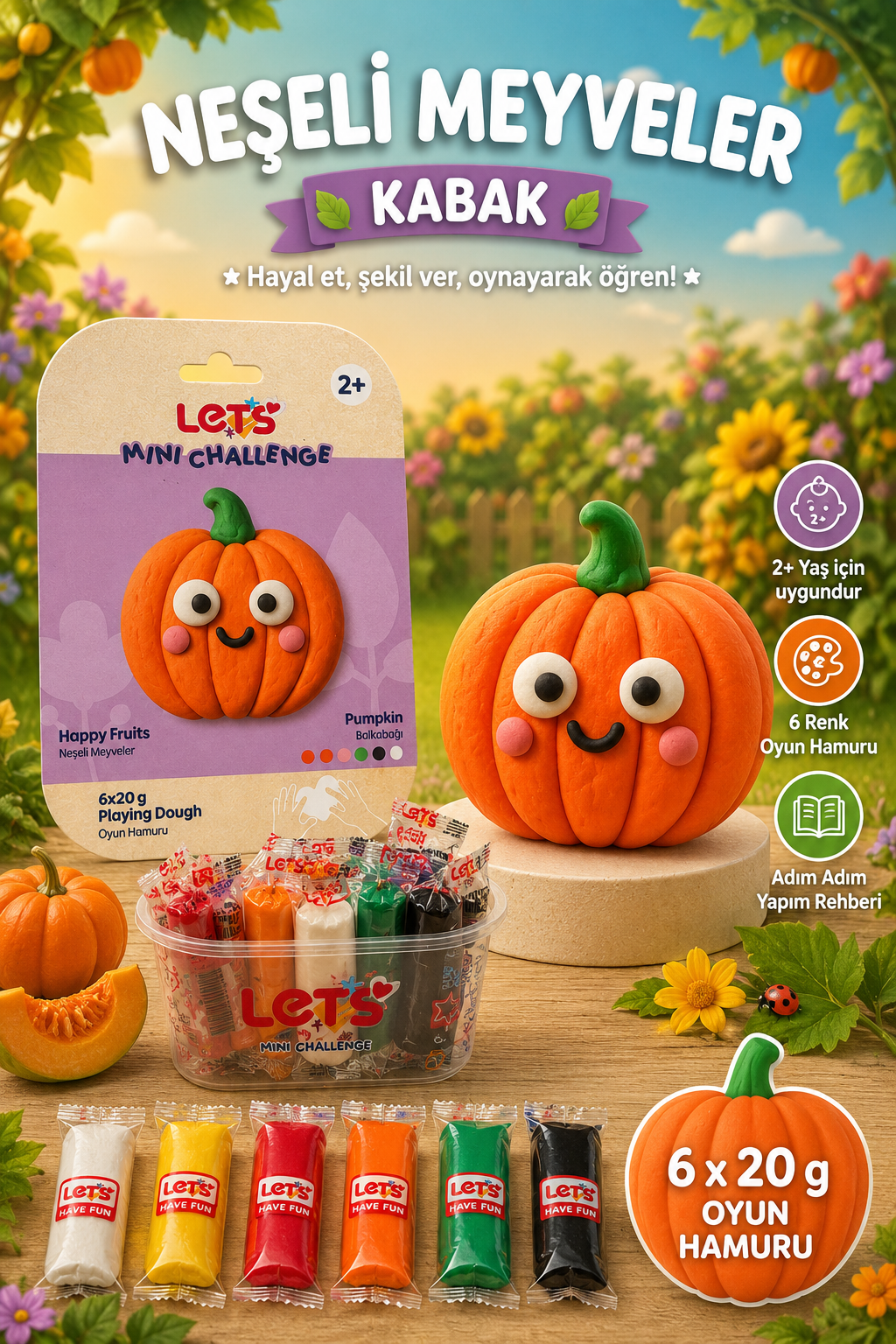 Let's Cheerful Fruits Play Dough Set 3