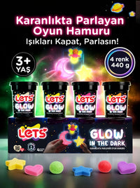 Karanlıkta Parlayan Oyun Hamuru 4 Renk 440 g | Let's