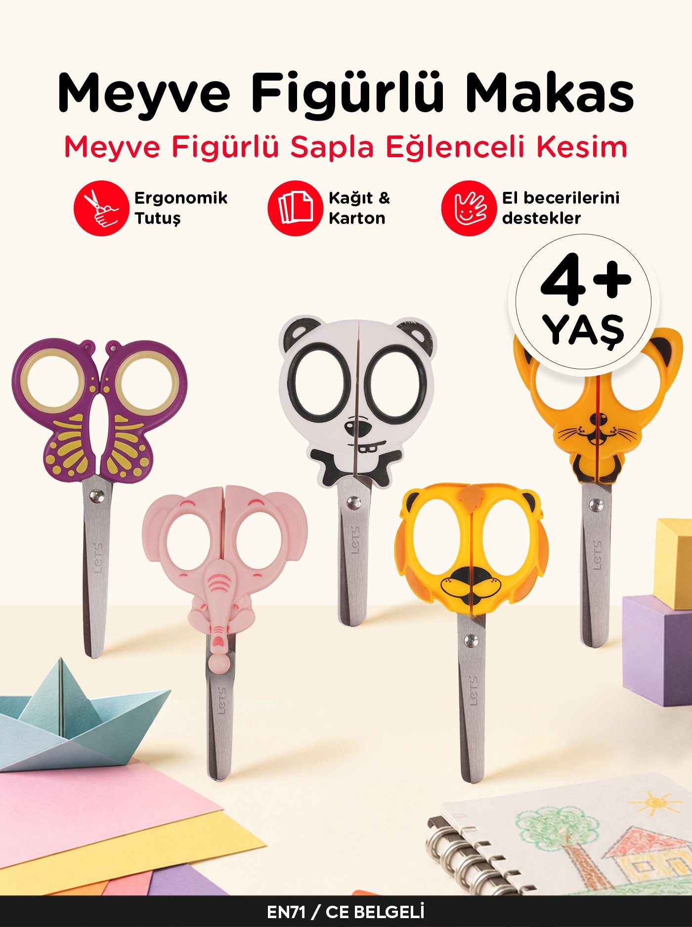 Çocuk Makası – Hayvan Figürlü El İşi Makası | Let's 1