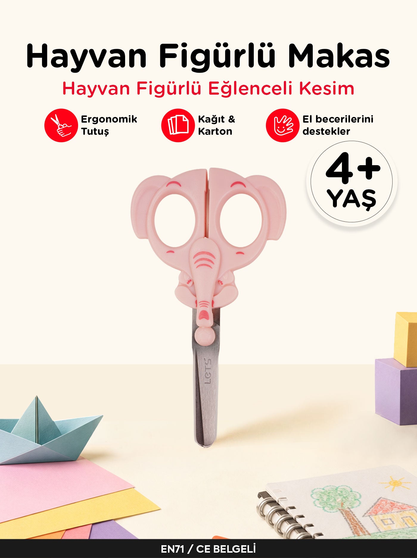 Çocuk Makası – Hayvan Figürlü El İşi Makası | Let's 4
