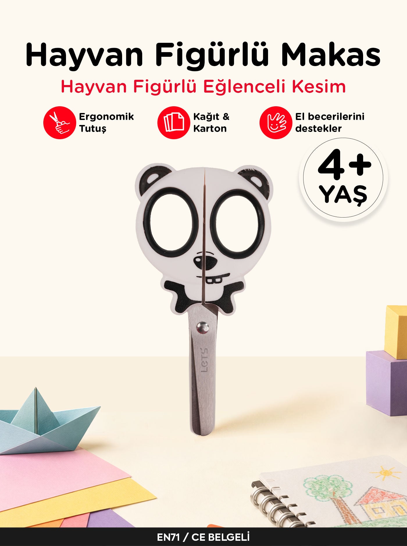 Çocuk Makası – Hayvan Figürlü El İşi Makası | Let's 2