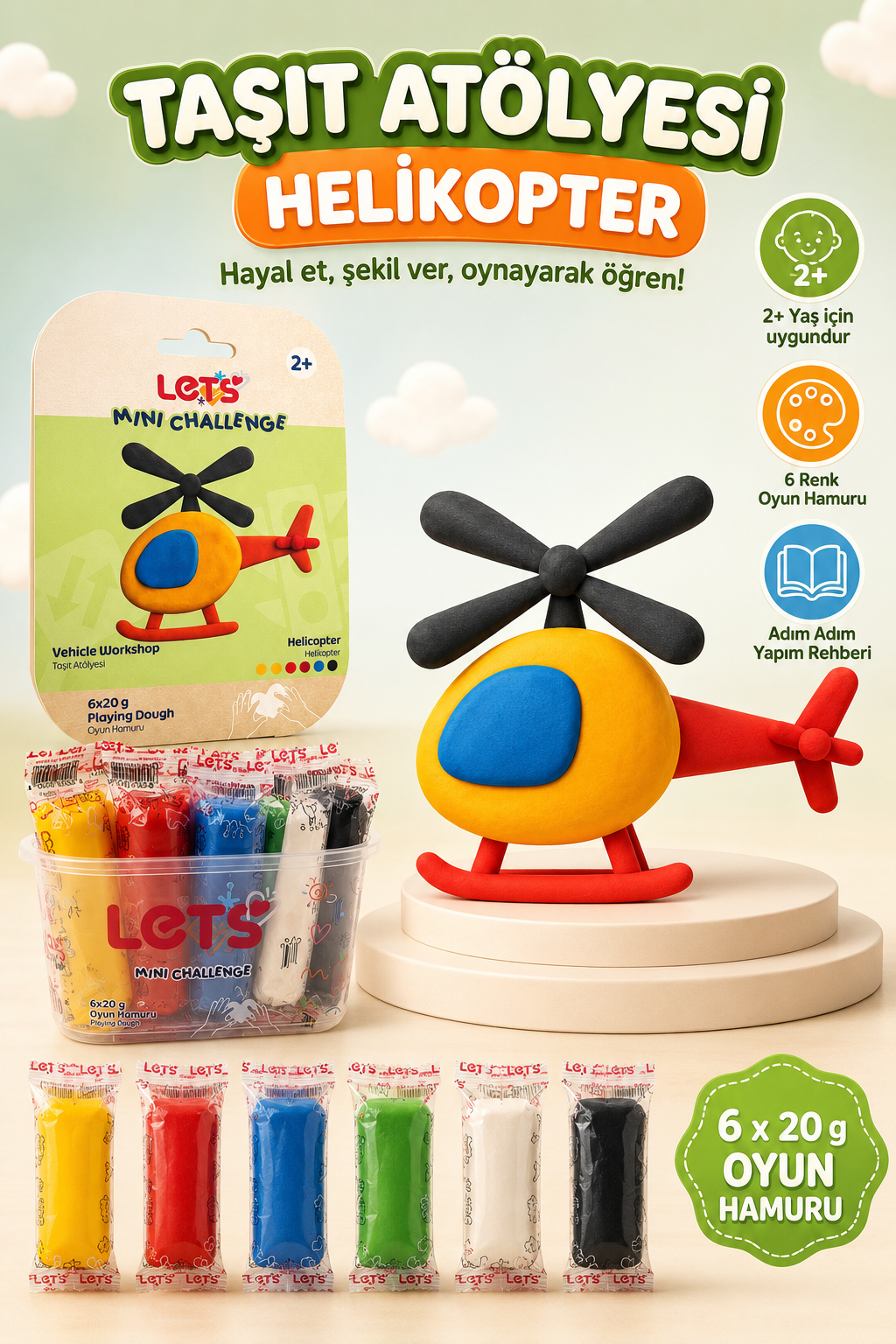 Let's Vehicle Workshop Play Dough Set 3