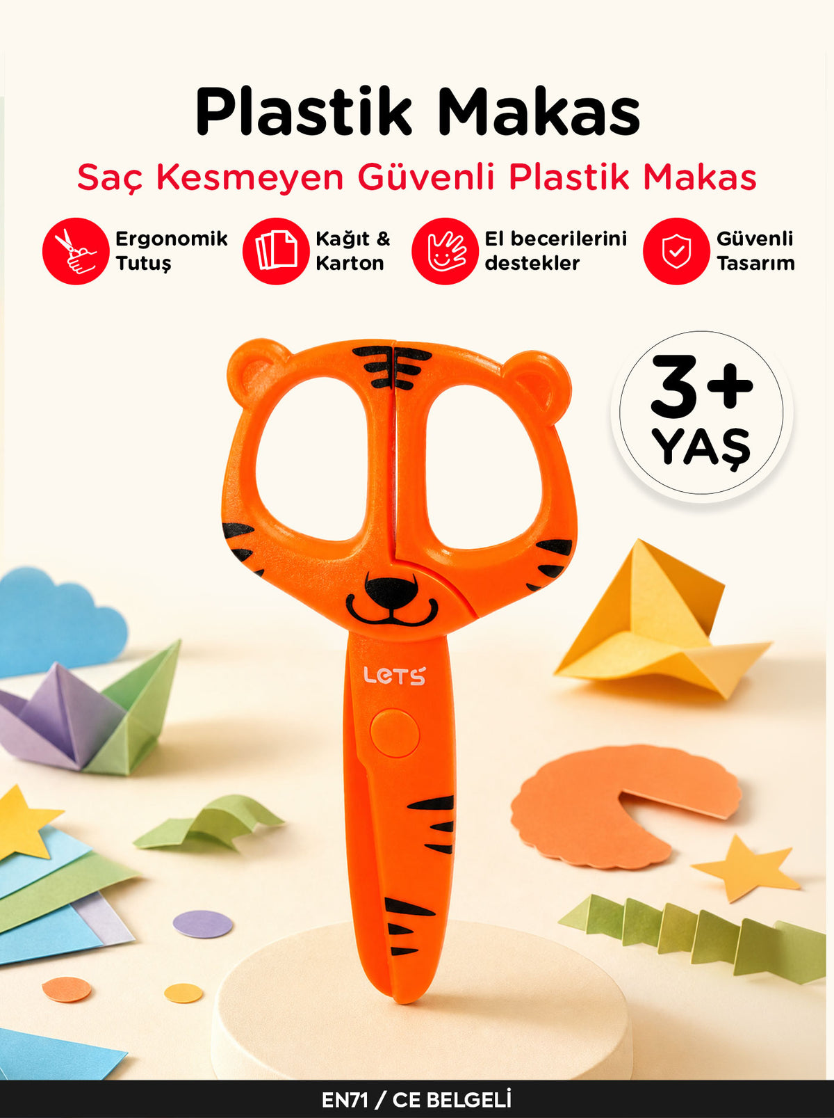Güvenli İlk Makasım - Plastik Çocuk Makası | Let's 5