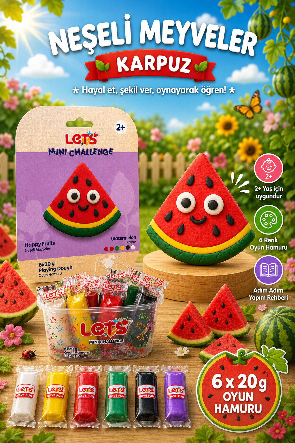Let's Oyun Hamuru & Mini Challenge Neşeli Meyveler Serisi
