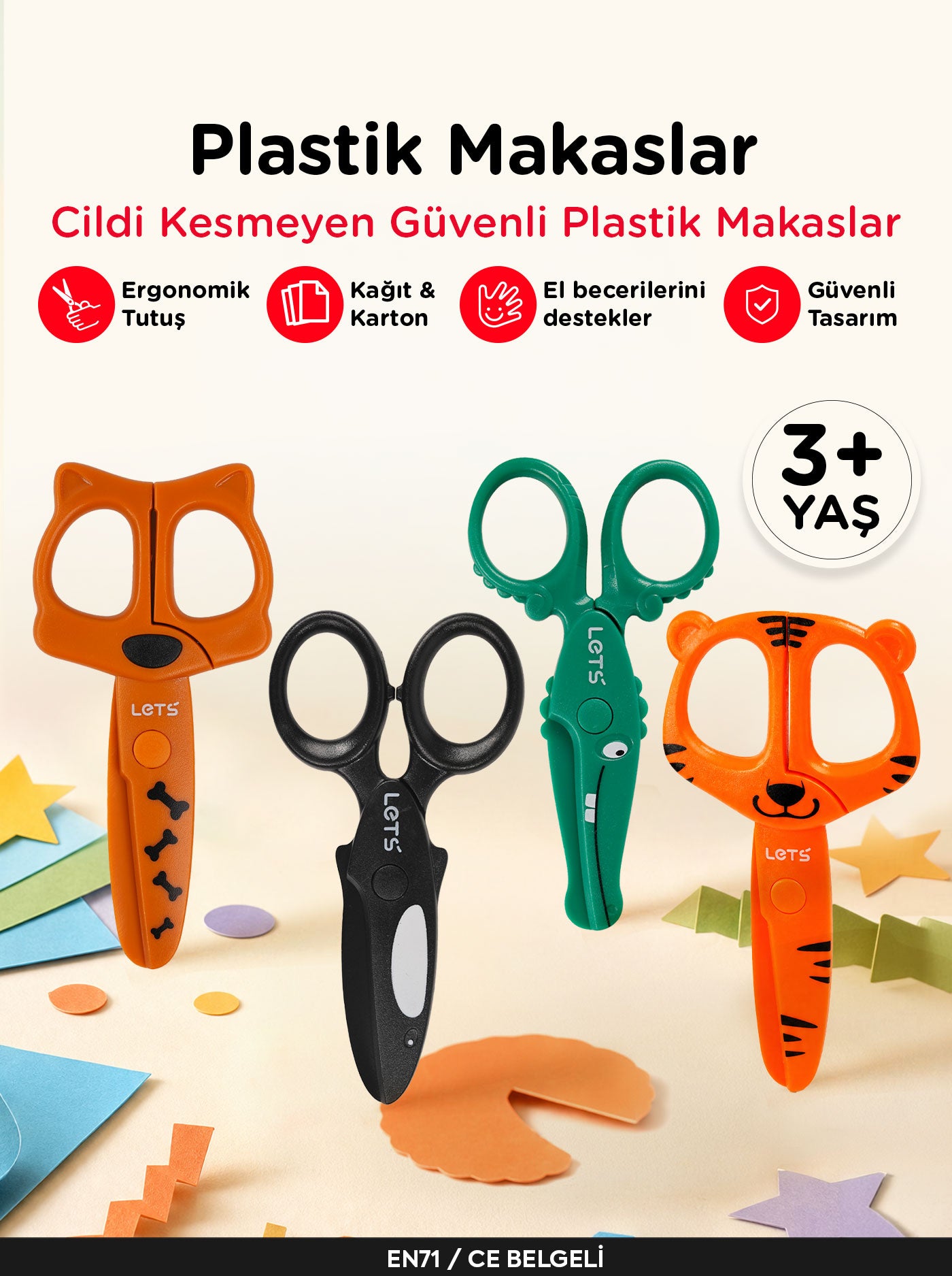Güvenli İlk Makasım - Plastik Çocuk Makası | Let's
