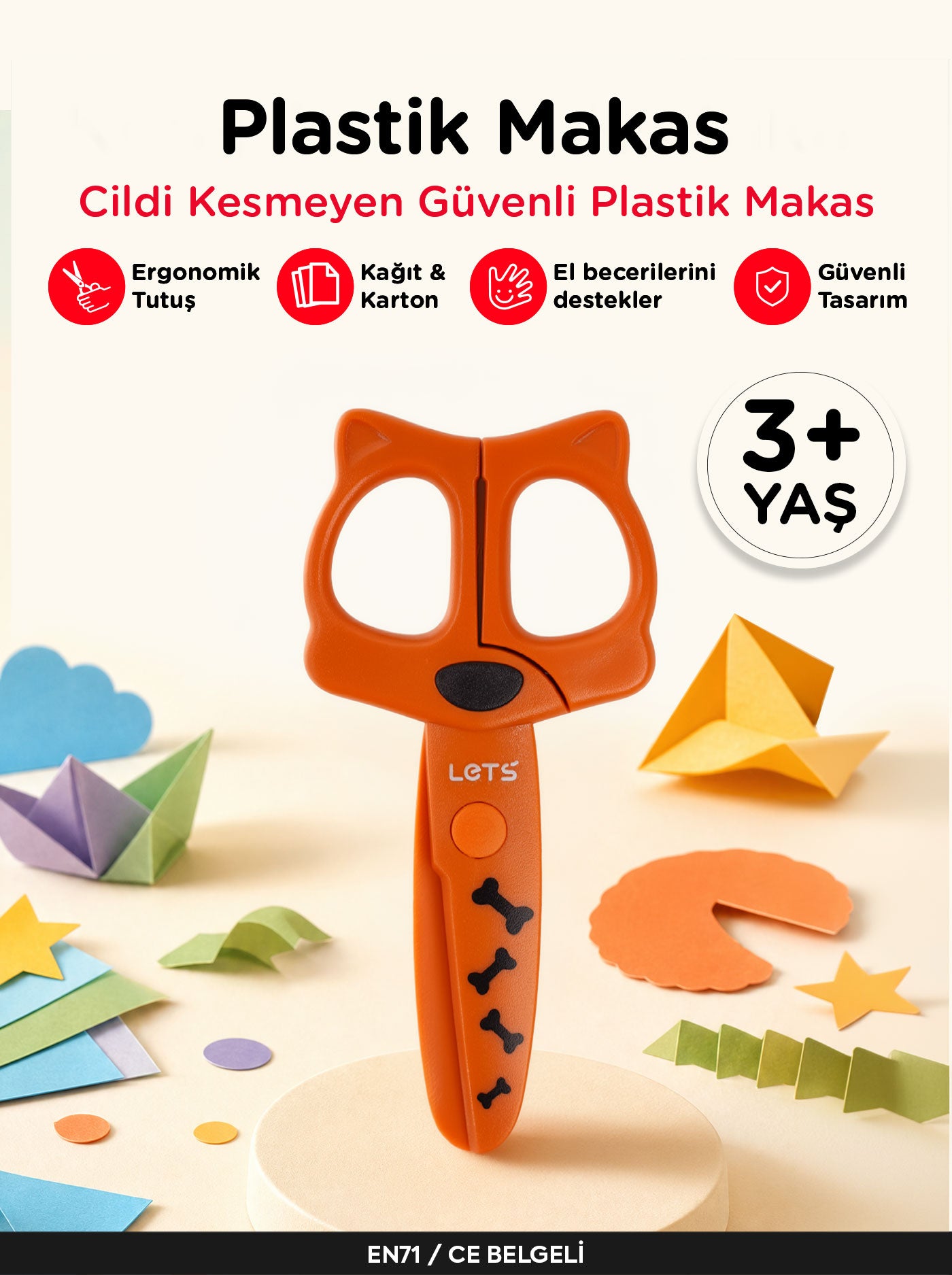 Güvenli İlk Makasım - Plastik Çocuk Makası | Let's 3