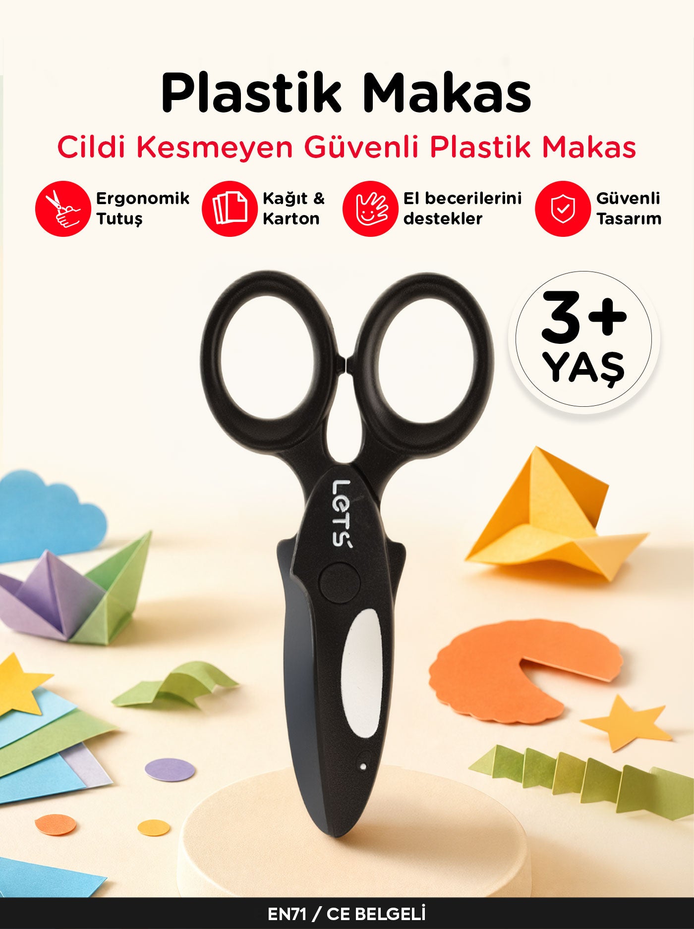 Güvenli İlk Makasım - Plastik Çocuk Makası | Let's