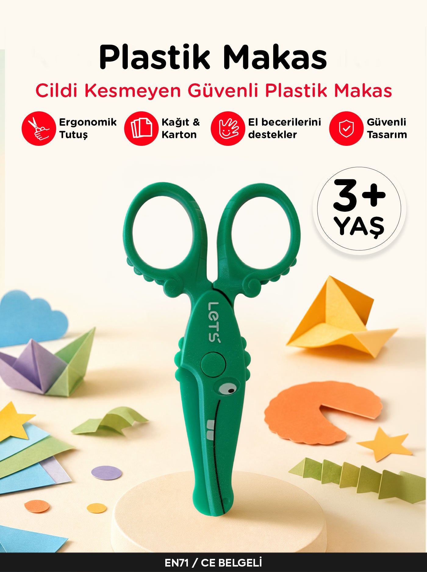 Güvenli İlk Makasım - Plastik Çocuk Makası | Let's 4
