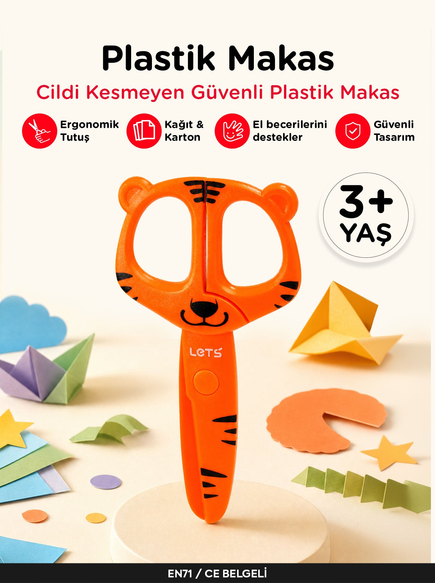 Güvenli İlk Makasım - Plastik Çocuk Makası | Let's 5