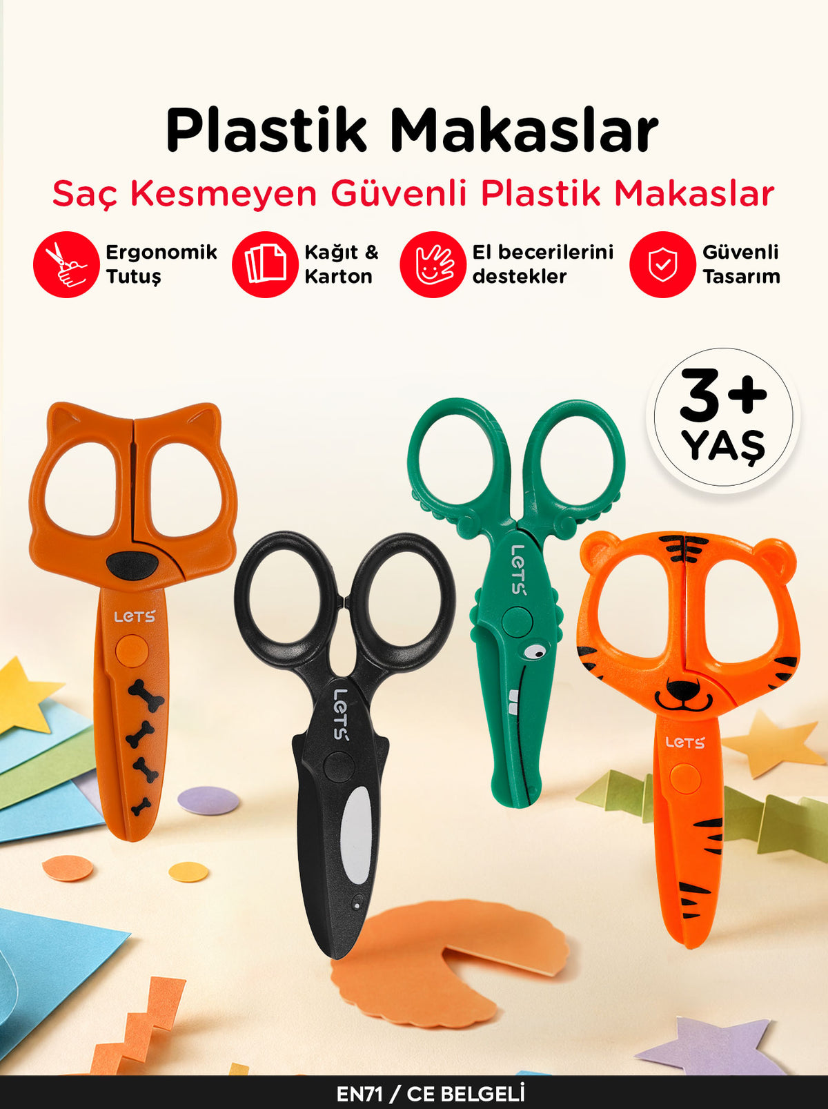 Güvenli İlk Makasım - Plastik Çocuk Makası | Let's