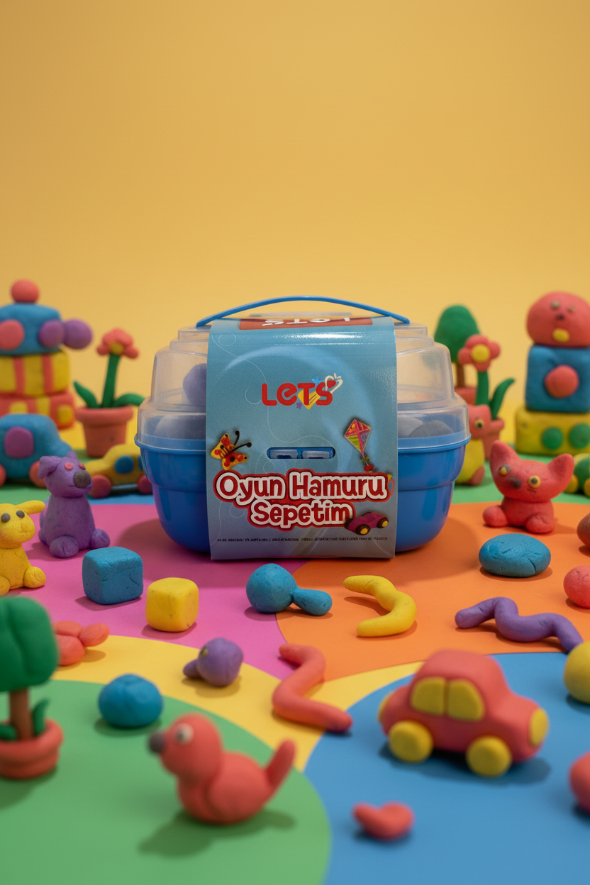 Let’s Oyun Hamuru Sepetim | Mavi Taşıma Kutulu