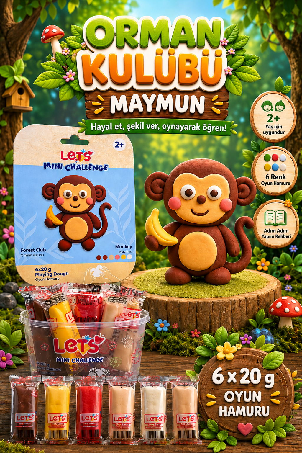 Let's Forest Club Play Dough Set 4