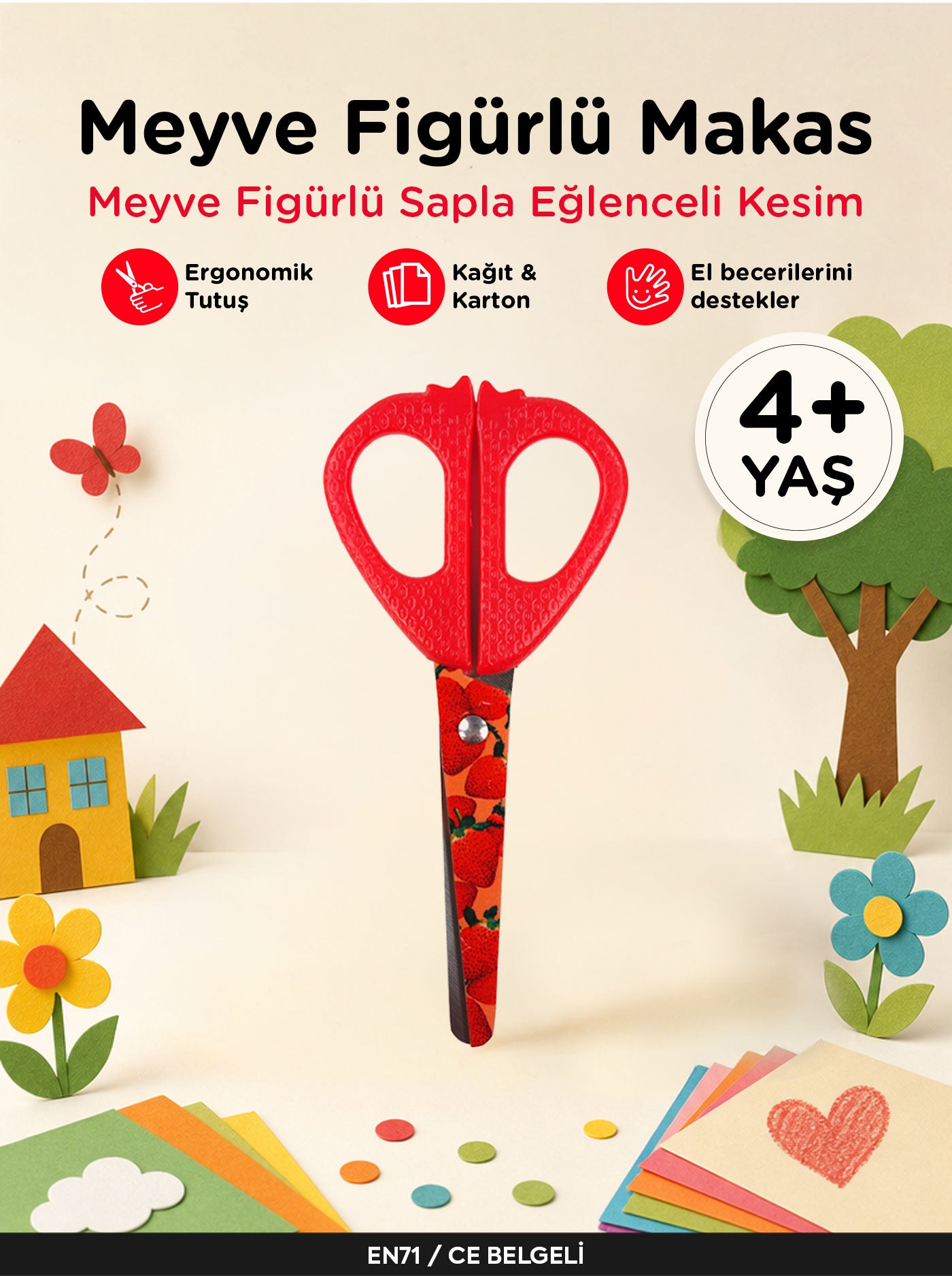 Çocuk Makası – Meyve Figürlü El İşi Makası | Let's