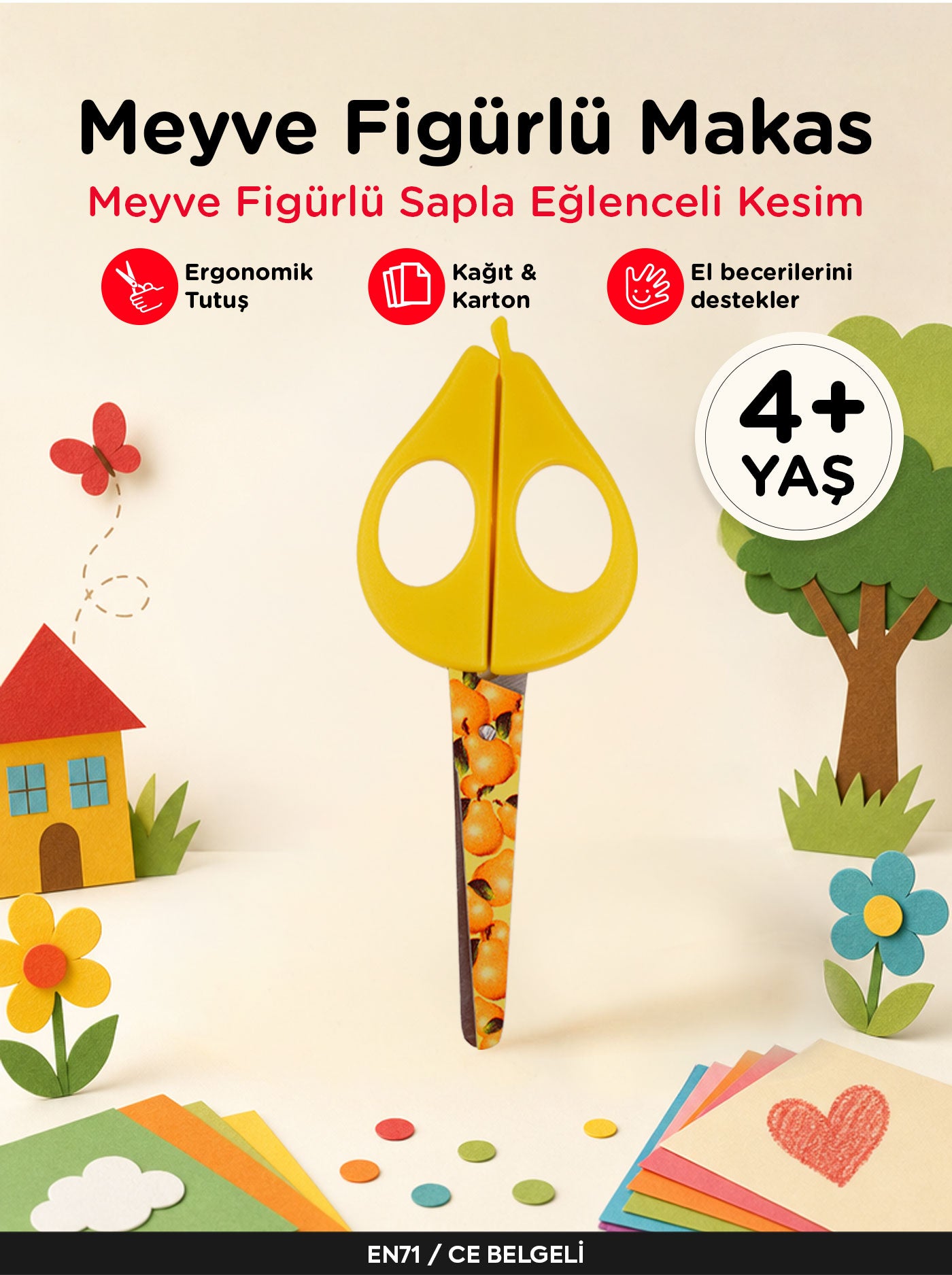 Çocuk Makası – Meyve Figürlü El İşi Makası | Let's 5
