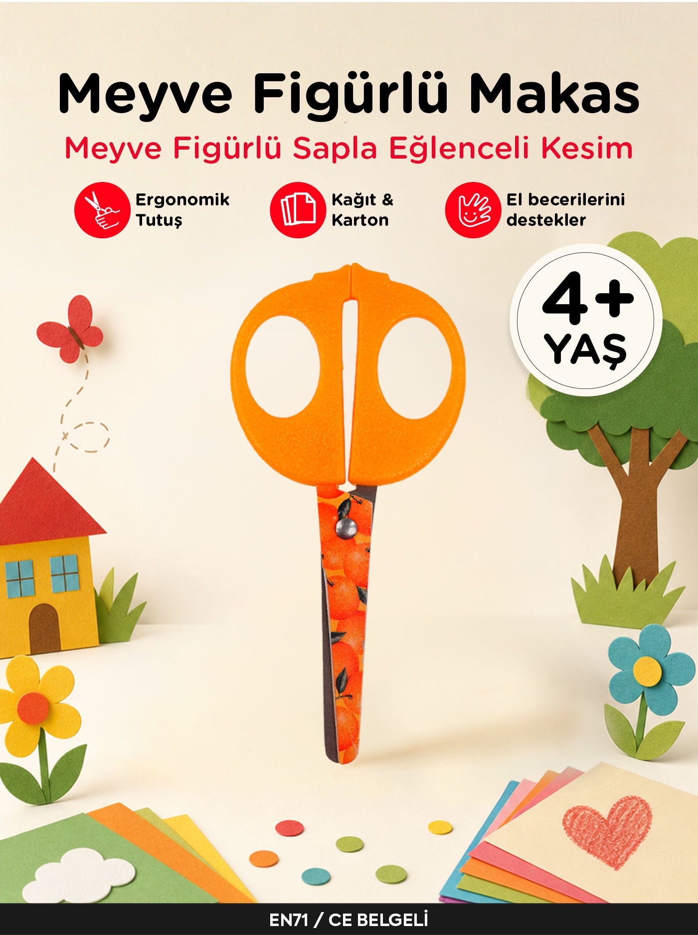 Çocuk Makası – Meyve Figürlü El İşi Makası | Let's 4