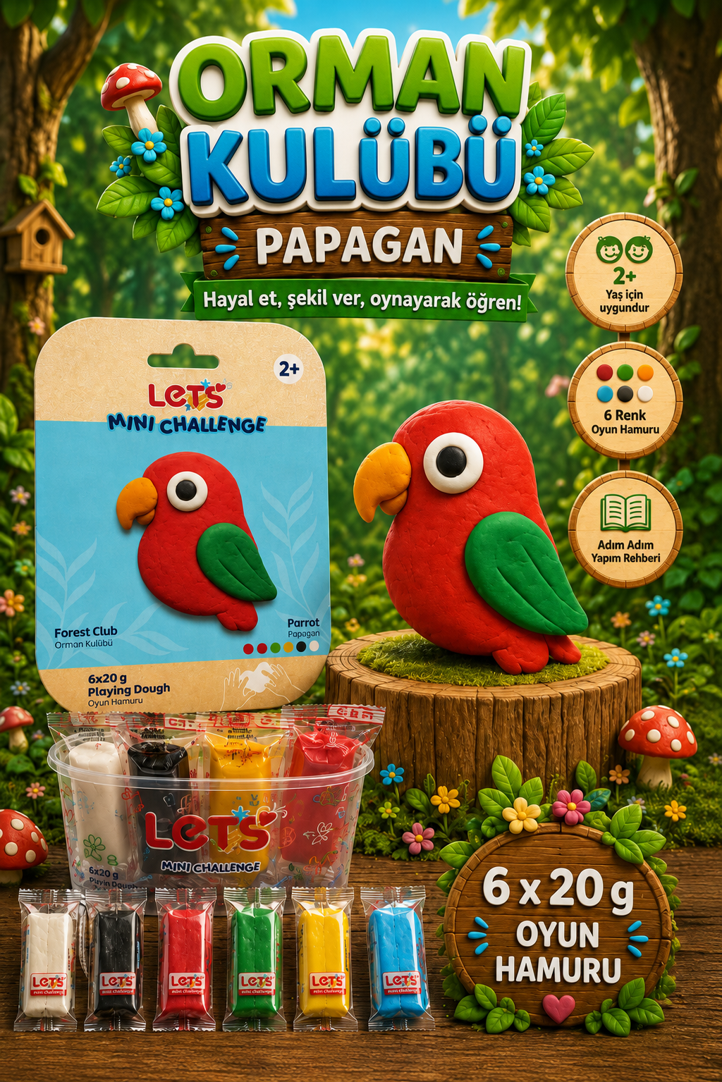 Let's Oyun Hamuru & Mini Challenge Orman Kulübü Serisi