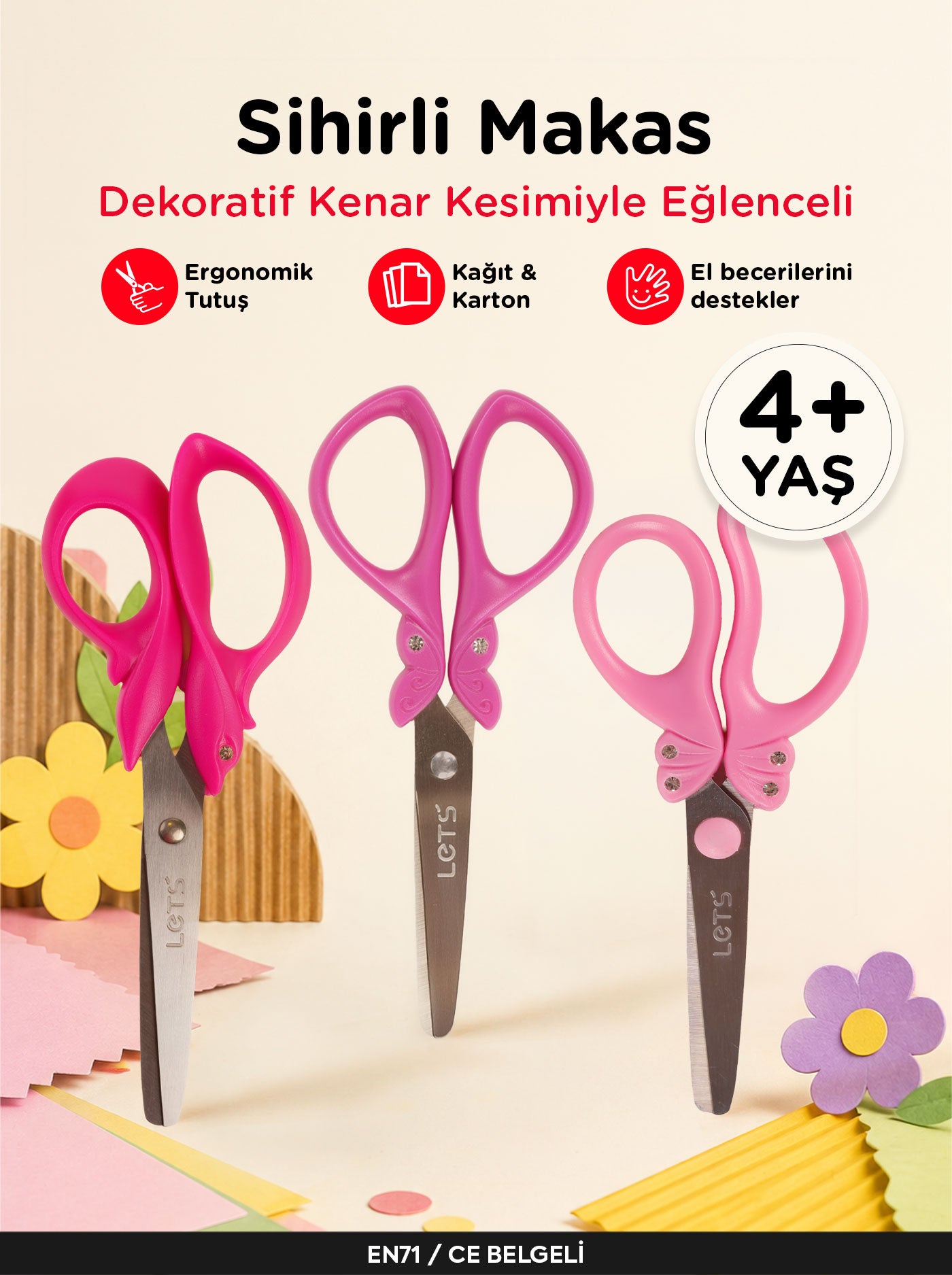 Sihirli Makas – Dekoratif Kenar Çocuk Makası | Let's