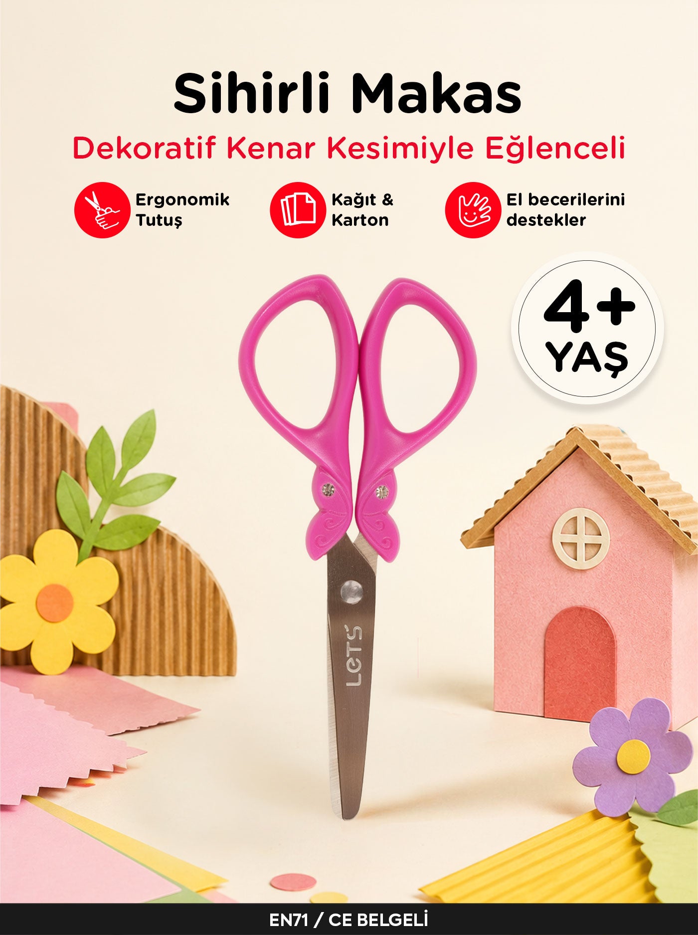 Sihirli Makas – Dekoratif Kenar Çocuk Makası | Let's 3