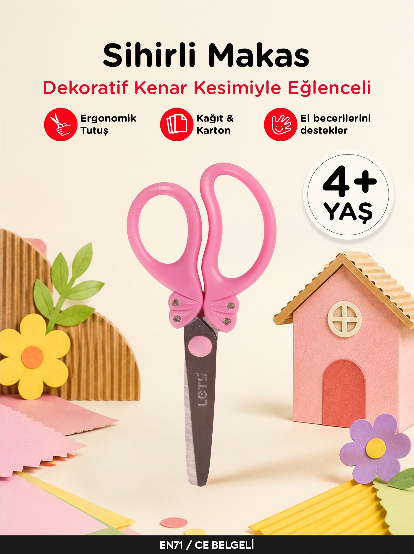 Sihirli Makas – Dekoratif Kenar Çocuk Makası | Let's