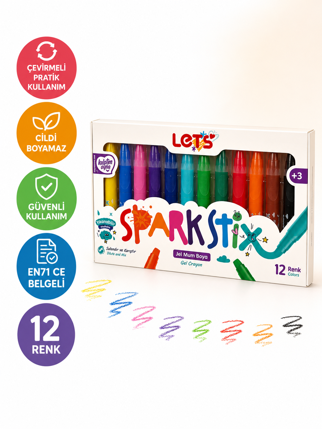 Let’s SparkStix Jel Mum Boya | 12 Renk