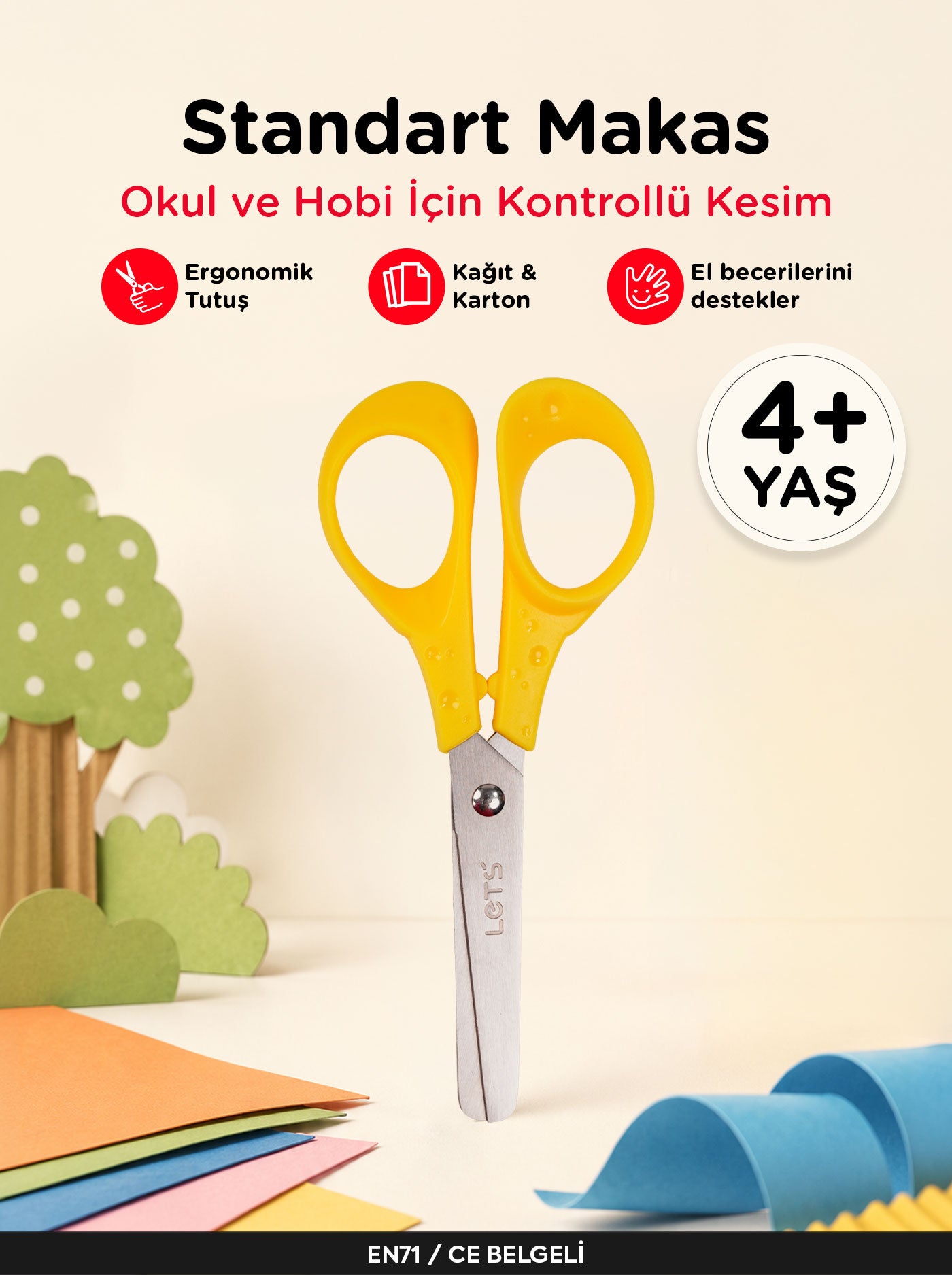 Çocuk Makası – Standart Okul Makası | Let's 3