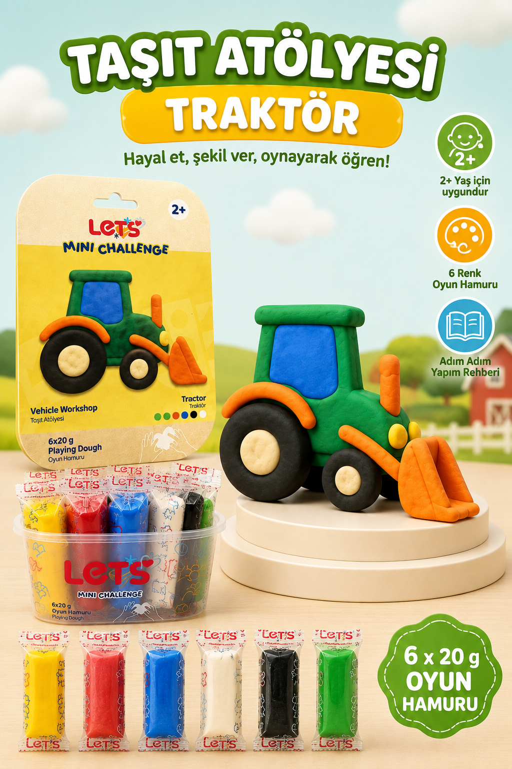 Let's Vehicle Workshop Play Dough Set 5