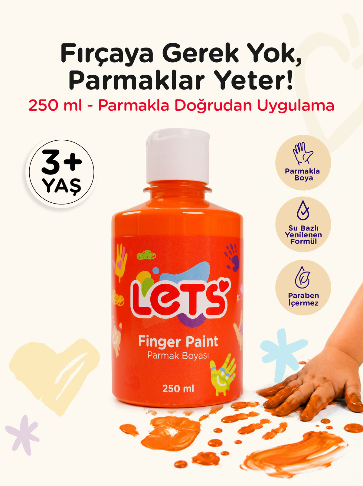 Let’s Parmak Boyası – 250 ml | 10 Renk Seçeneği 10