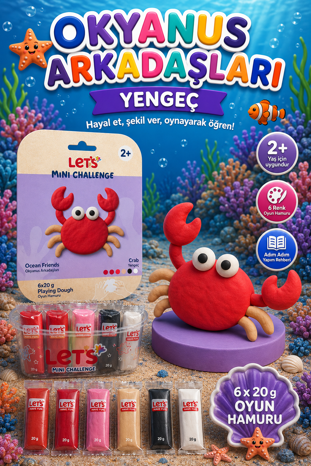 Let's Ocean Friends Play Dough Set 3