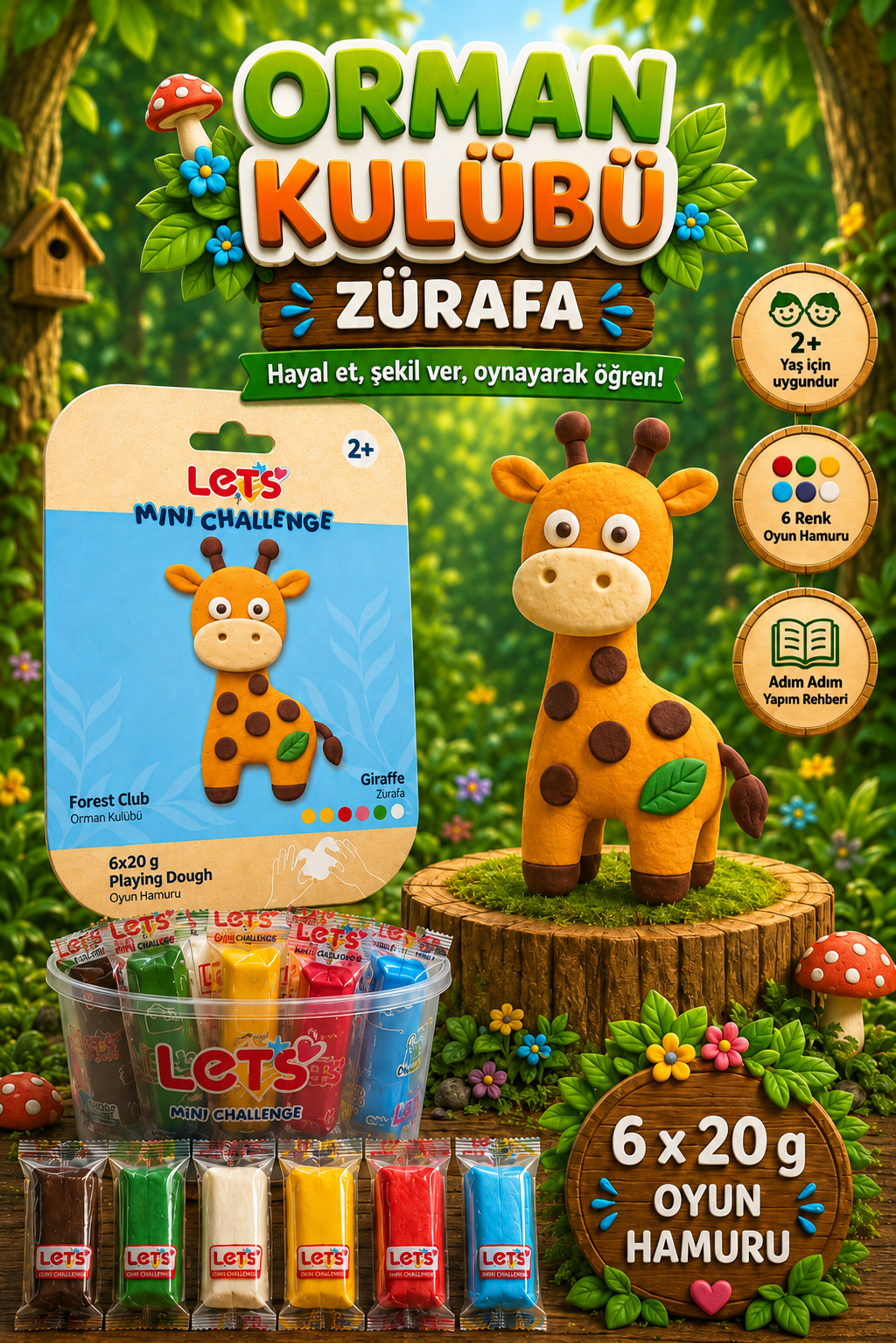 Let's Forest Club Play Dough Set 3