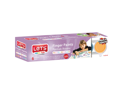 6 Renk Parmak Boya (Pastel Renkler)